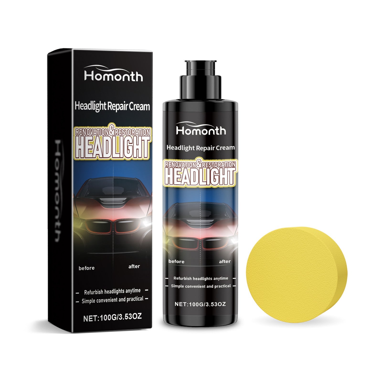 Automotive Headlight Repair Paste, Fill Scratches Repair Wear Lamps Care Maintenance Lamp Supplies