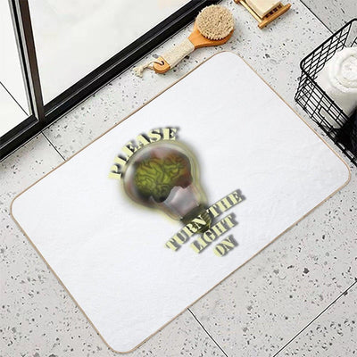 Brain in Light Bulb  Odorless Bath Mat