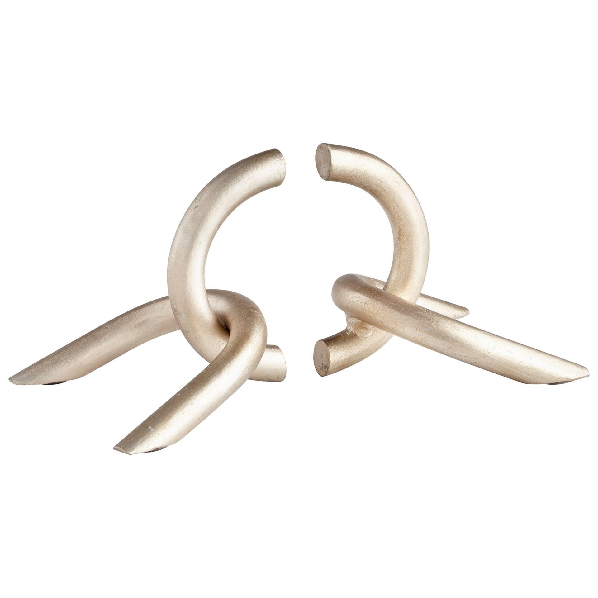 Goldie Locks Bookends | Antique Silver Leaf – Small