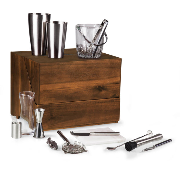 Madison Acacia Tabletop Bar Set Picnic Time Family of Brands