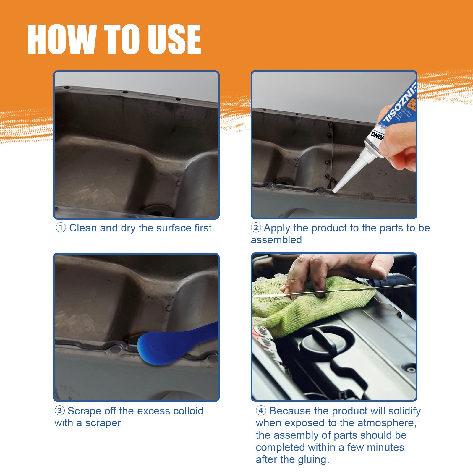 Engine Sealant, Automotive Metal Oil Tank Pan Cylinder Gasket Oil And Temperature Resistant Auto Repair Sealant