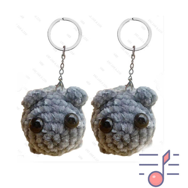 Chenille singing sad hamster keychain pendant Hamster emotional comfort doll
