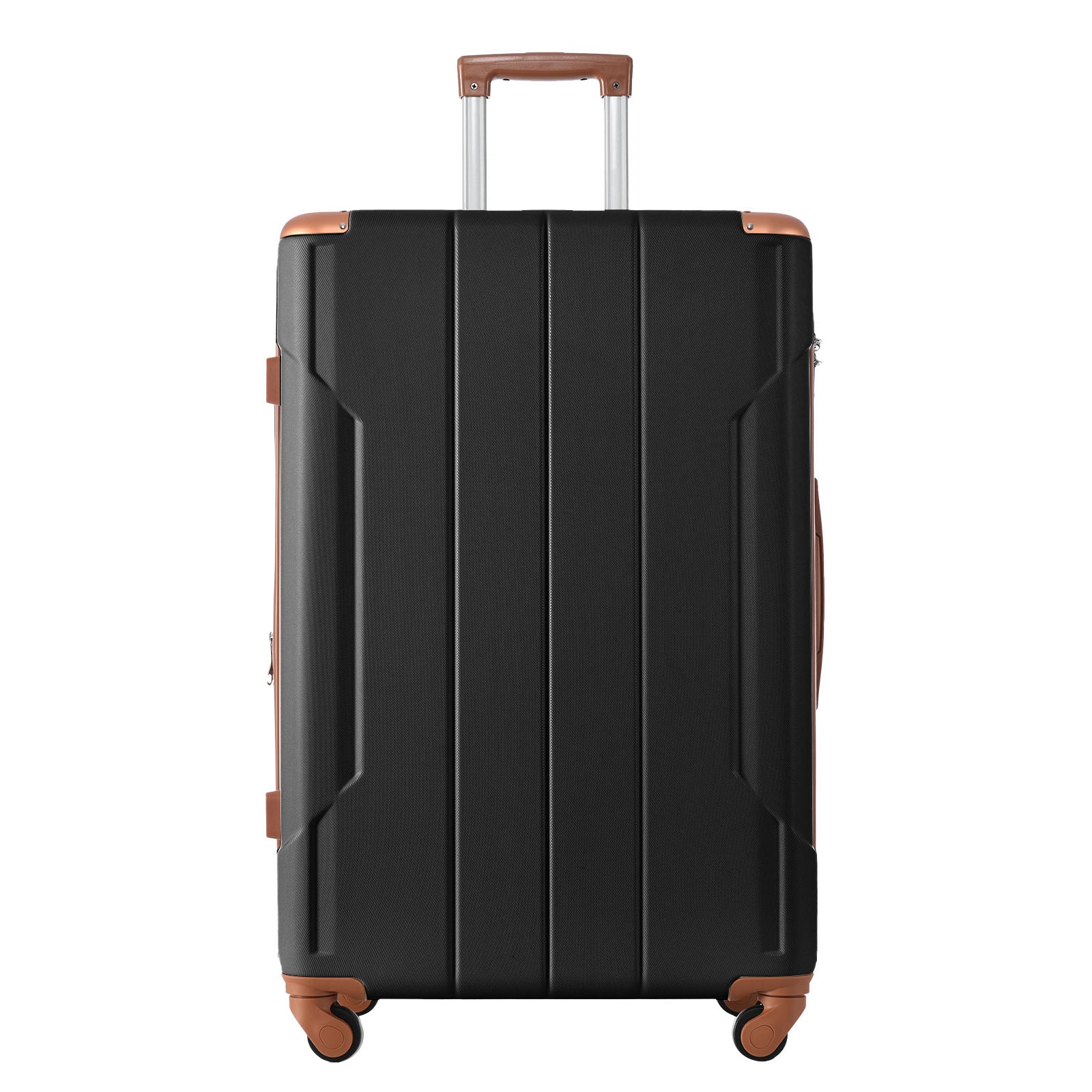 Hardshell Luggage Spinner Suitcase with TSA Lock Lightweight Expandable 24'' (Single Luggage) Black Brown + ABS + 24 Inch