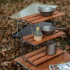 Mountaineering Outdoor Camping Rack Portable Storage Rack Three Layer Rack With Foldable Picnic Camping Barbecue Folding Table