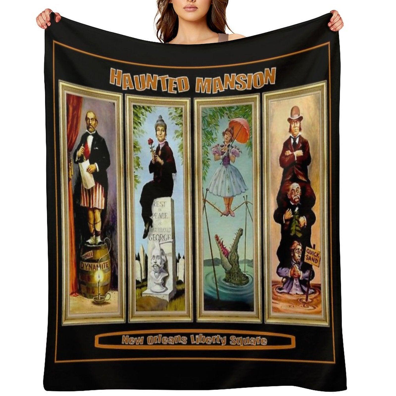 HAUNTED MANSION  Vintage New Orleans Liberty Square Prints. Throw Blanket