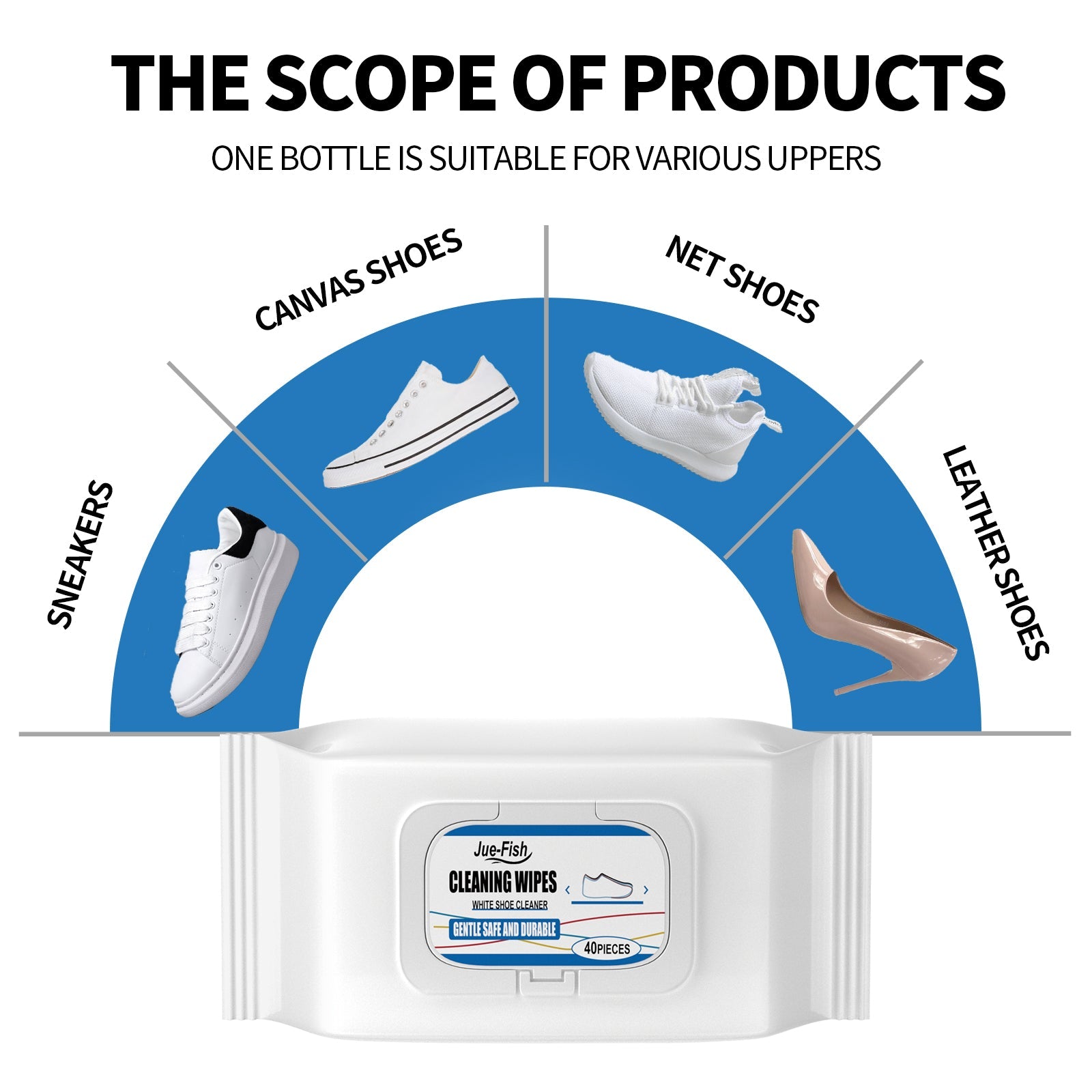 Small White Shoe Cleaning Wipes, Sports Shoes Wash Free Decontamination One Wipe White Portable Cleaning Wipes