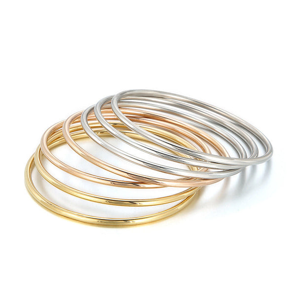 3mm smooth plain circular ring bracelet with multiple layers for wearing wristbands and accessories