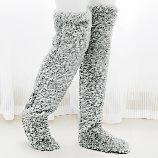 Indoor Plush Warmth Long Socks Cute Fuzzy Socks Over Knee Winter Leg Warmers Plush Sock Slippers Cozy Stocking