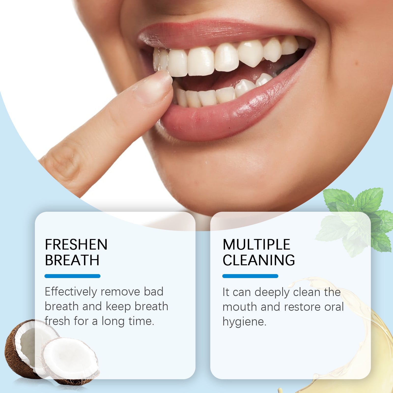 Mouth Coconut Mouthwash Fresh Breath Clean Odor Stains Stains And Beautiful Teeth Mouthwash