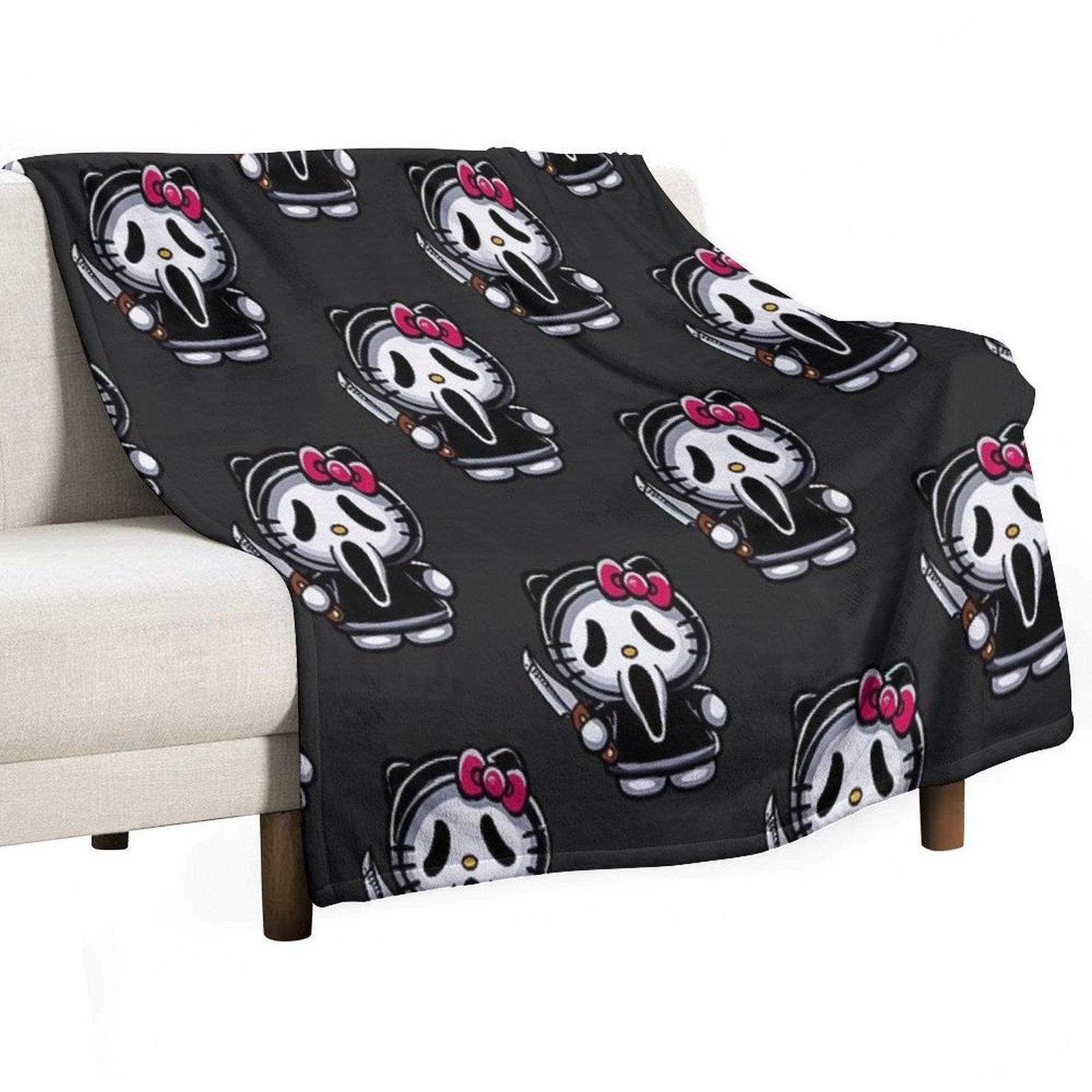 Scream Kitty Halloween Throw Blanket