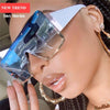 New Square Sunglasses  For Women Fashion Oversized Metal Frame Vintage Glasses Retro Gradient Colors Glass With UV400 Protection