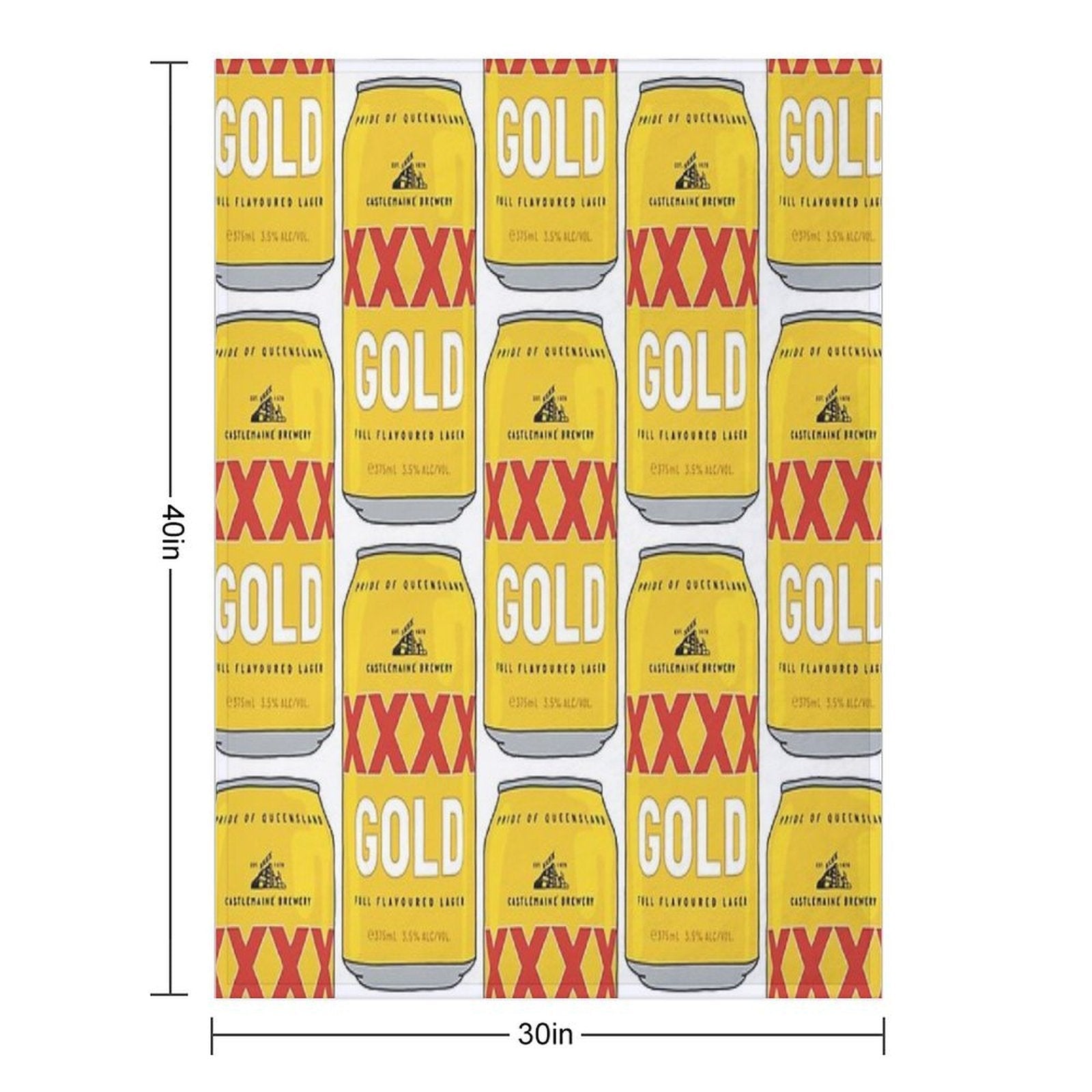 Hand-drawn XXXX Gold Can Compact Throw Blanket