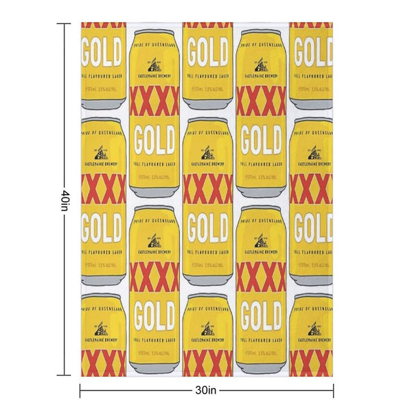 Hand-drawn XXXX Gold Can Compact Throw Blanket