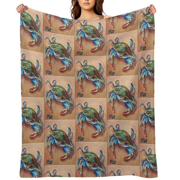 Blue Crab Easy Care Throw Blanket