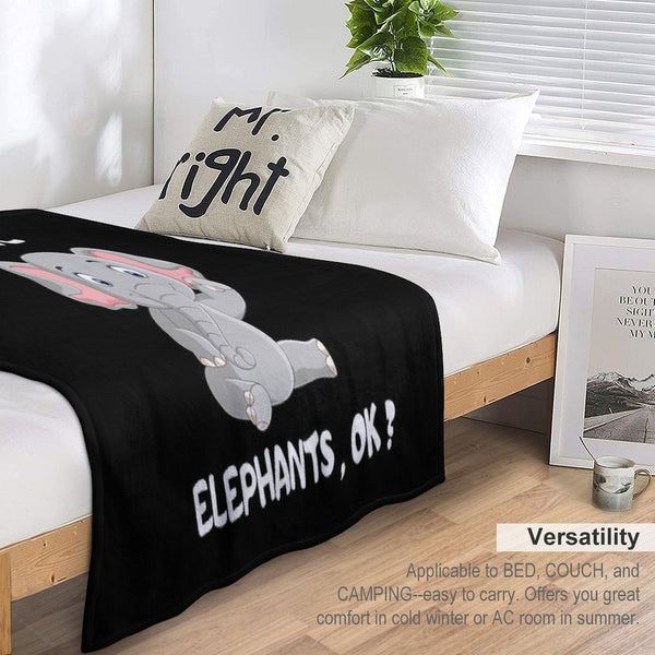 I Just Really Love Elephants , Ok Wrinkle-free Throw Blanket
