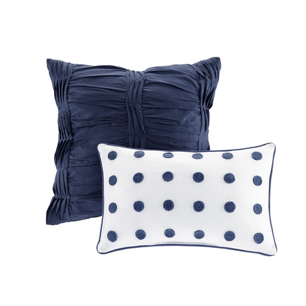 Brooklyn Cotton Jacquard Comforter Set with Euro Shams and Throw Pillows - Gifts for You 'n Me