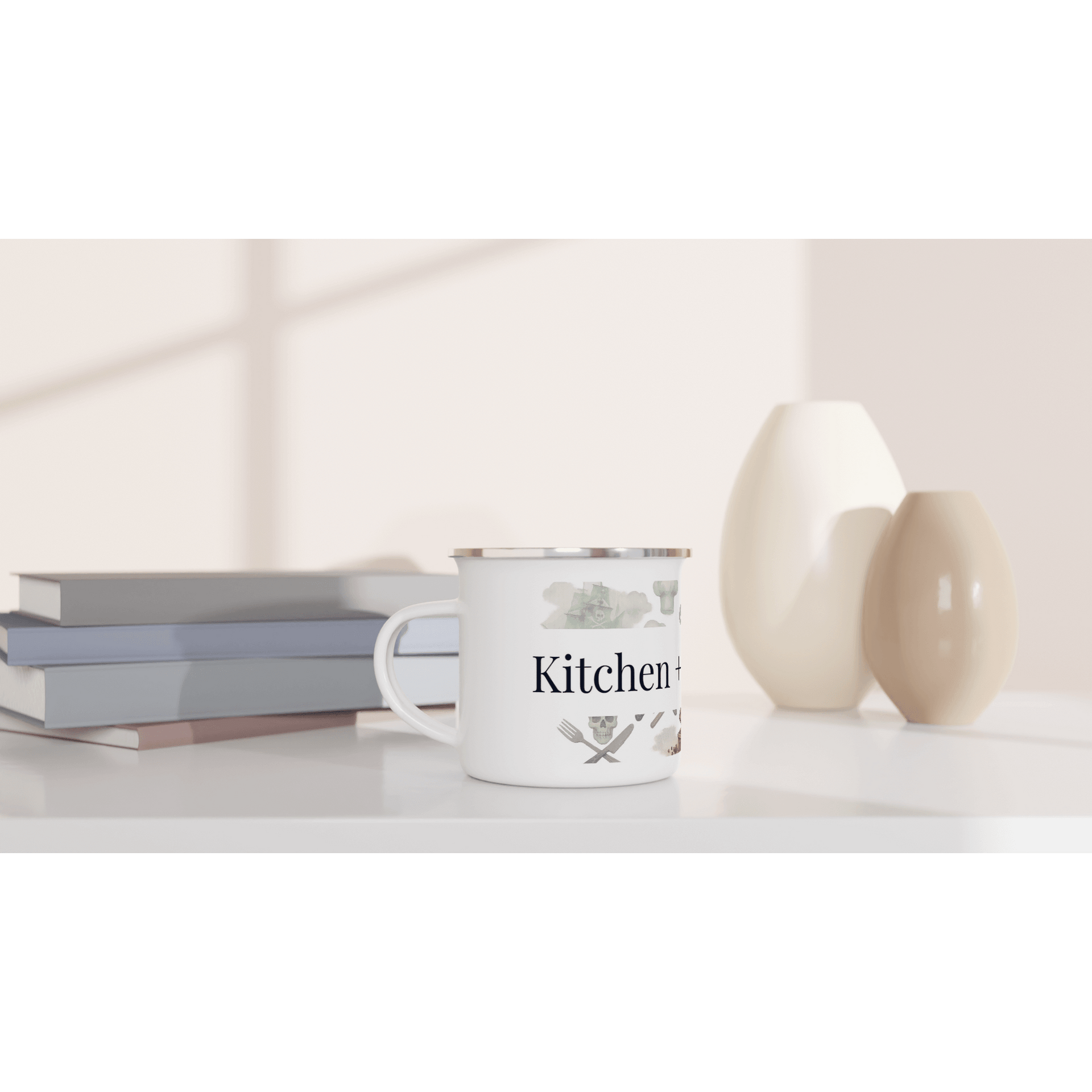 White 12oz Enamel Mug | Coffee Mugs | Kitchen + Metal