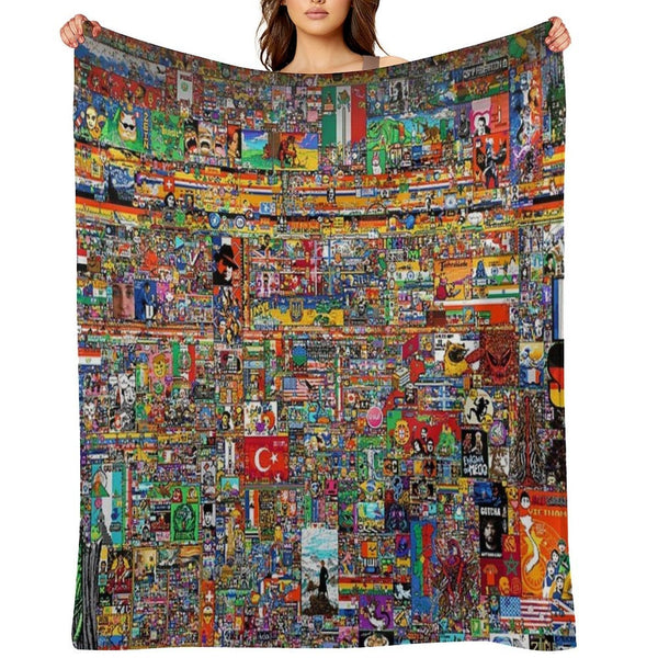 Reddit Place 2023 Merch, Reddit Rplace 2023, Rplace 20223, Rplace 2023 Merch, Rplace 2023 Poster  Rplace 2023 Pixel, Rpla Sustainable Throw Blanket