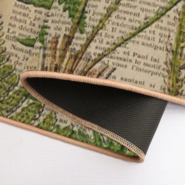 Vintage Foliage Hipster Botanical Print Fern Leaves Bath Mat