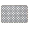 White Polka Dots on Gray Background Bath Mat