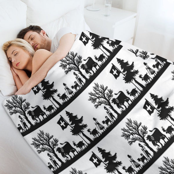 Paper Cutting from Switzerland Durable Throw Blanket