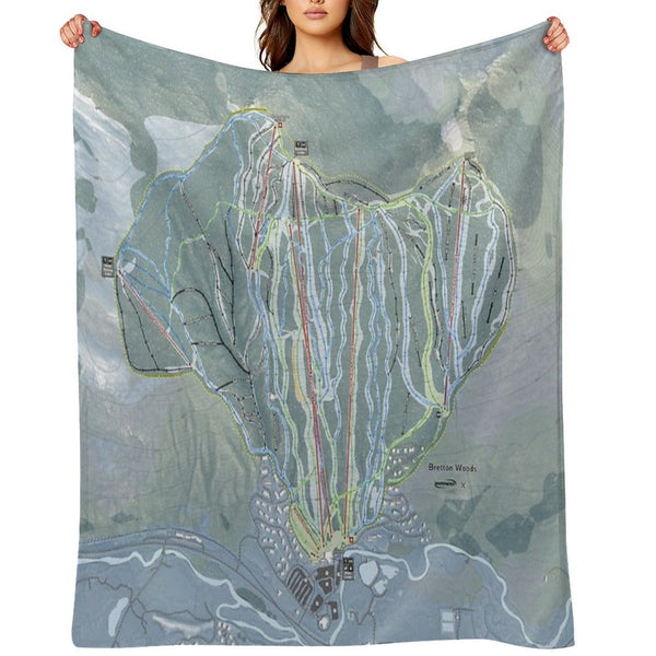 Bretton Woods Resort Trail Map Gift-ready Throw Blanket