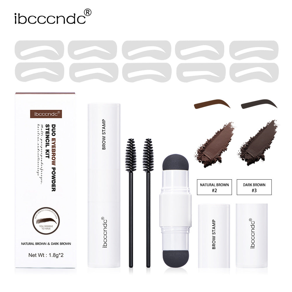 Ibcccndc Double-Headed Eyebrow Powder Stick White Tube Hairline Powder Dark Brown Eyebrow Card Eyebrow Powder Seal Eyebrow Pencil