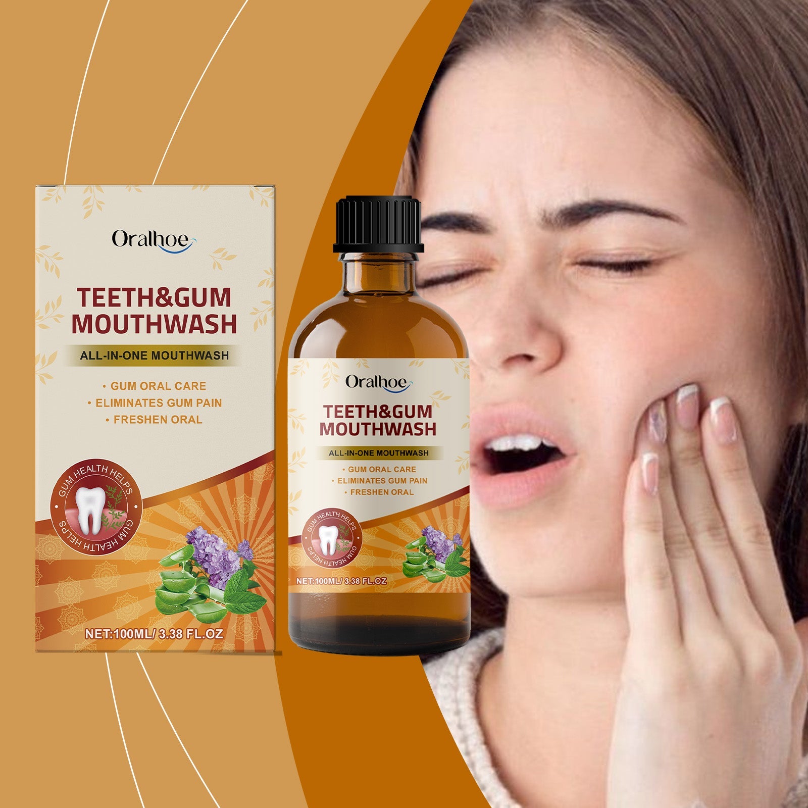 Herbal Mouthwash, Herbal Ingredients Gently Clean Teeth Odor Daily Care Mouthwash