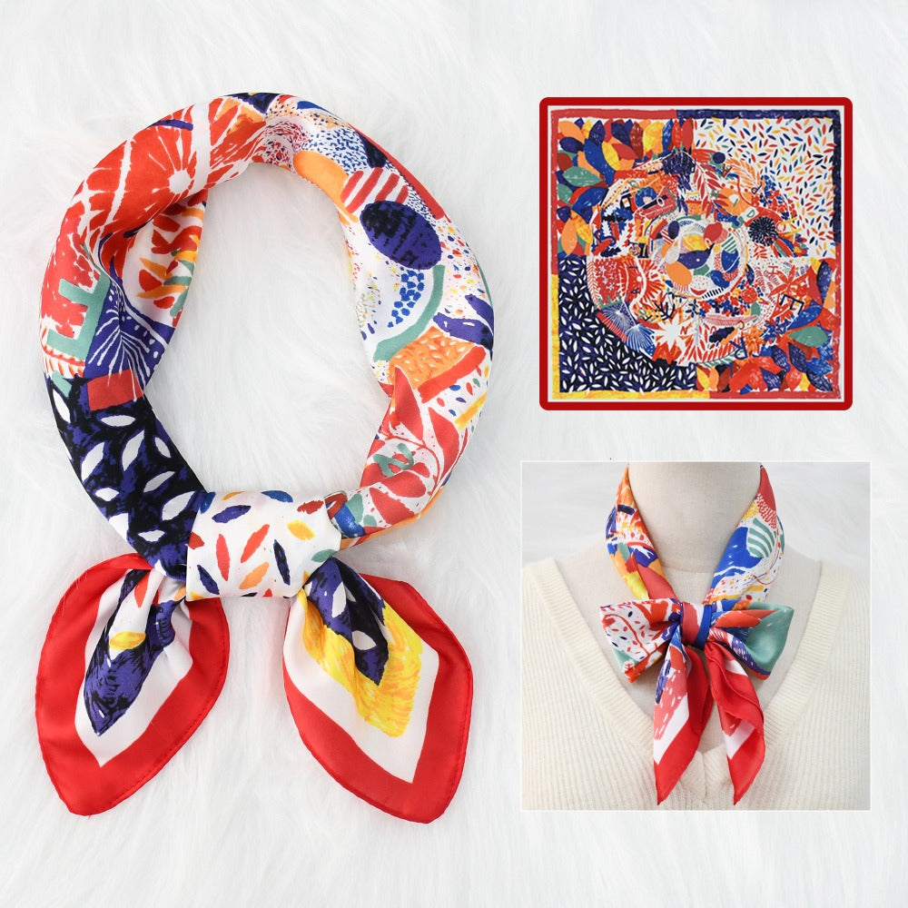 Silk Scarf Women's Sunscreen Beach Imitation Silk Versatile Silk Scarf Neckband