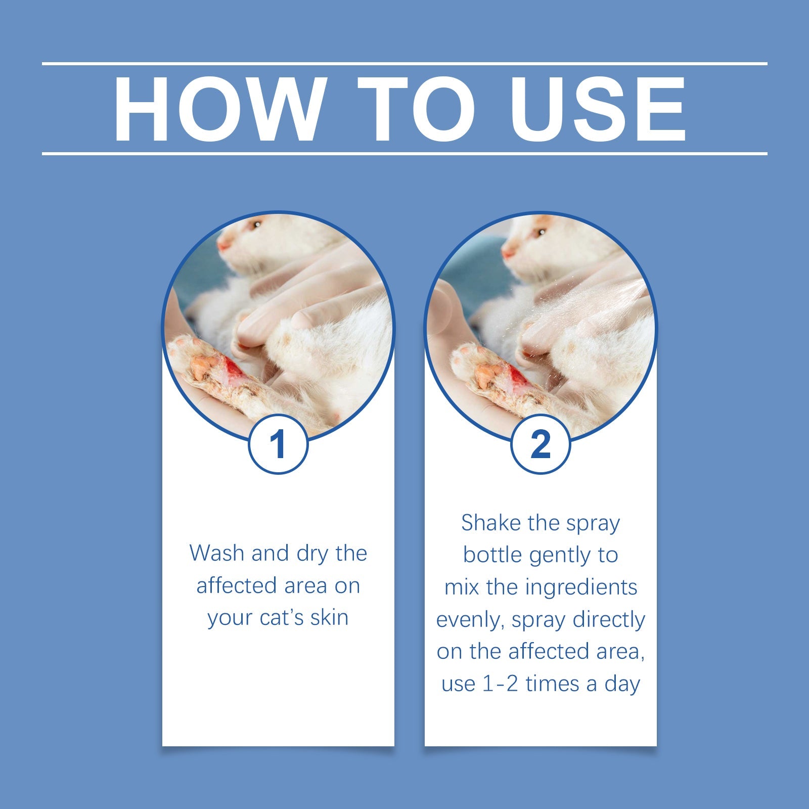 Cat Skin Care Spray, Gentle Cleaning Care Pet Skin Discomfort Body Care