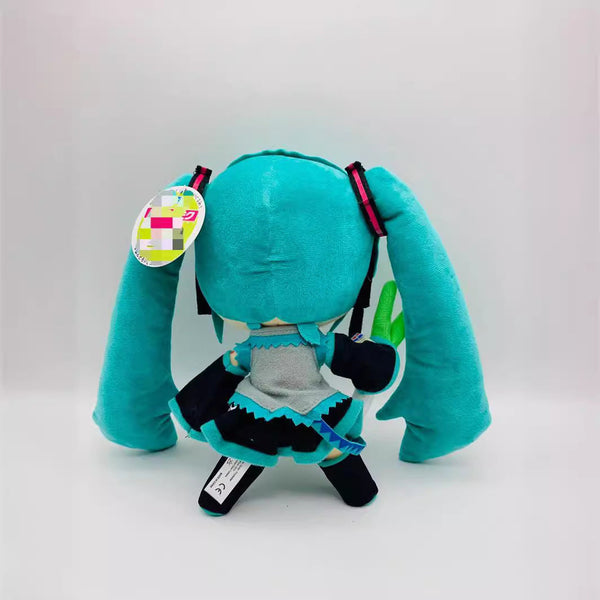 30cm Large Standing Green Holding Onion Sound Miku Plush Doll Toy Doll