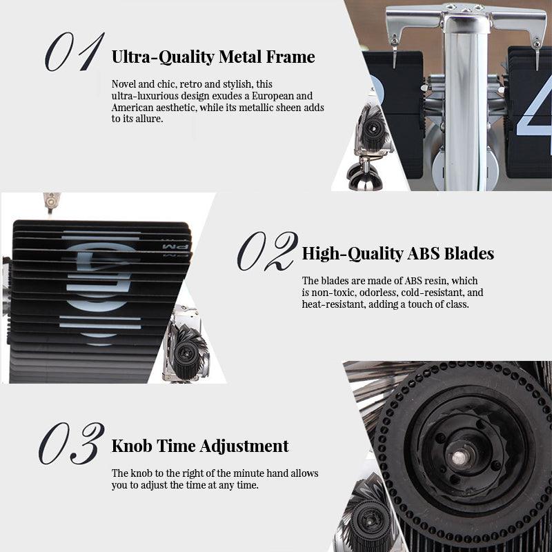 Retro flip digital clock, battery - powered mechanical clock for home & office decor