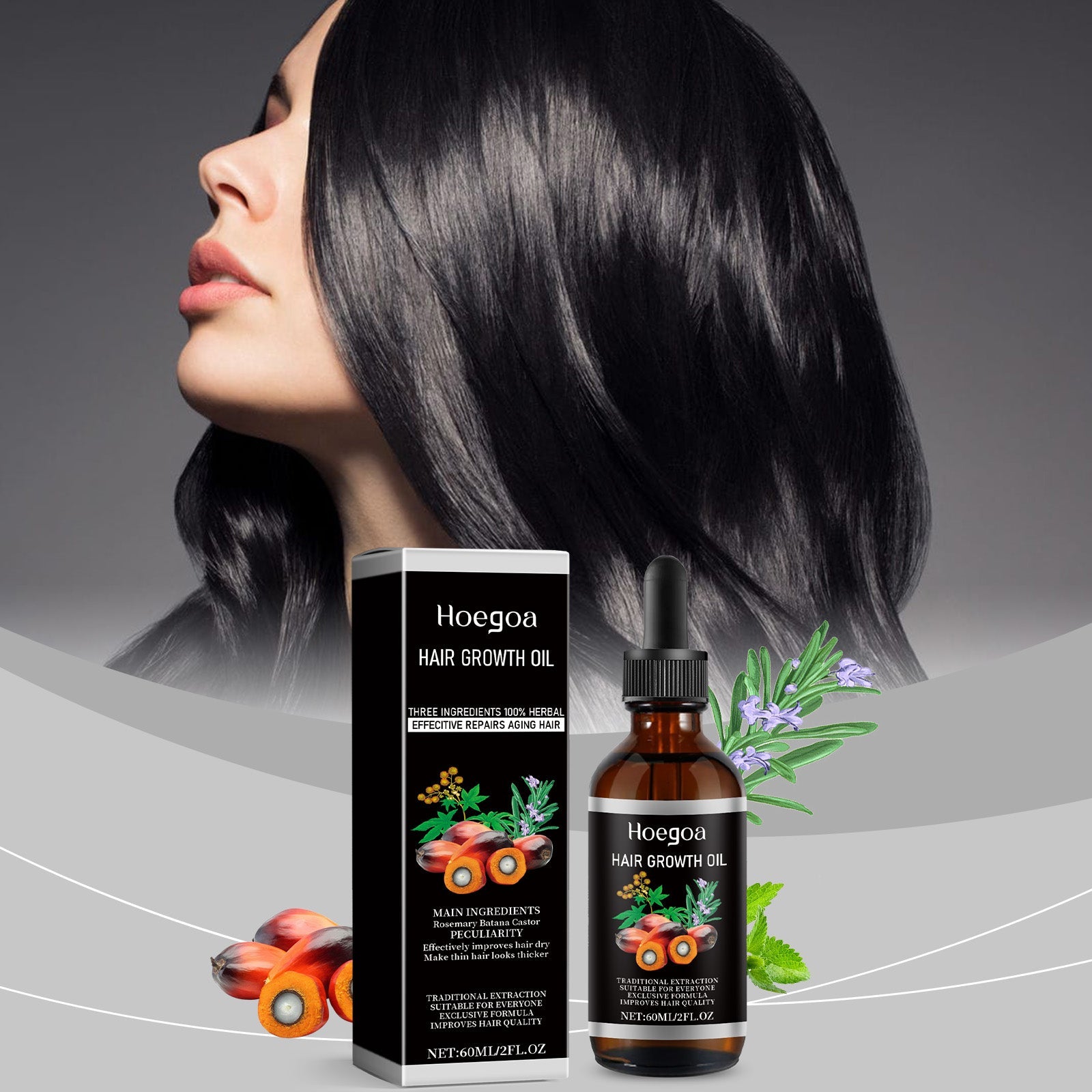 Palm Oil Hair Care Essence, Scalp Massage Treatment Repair Dry Hair, Soft And Solid Hair