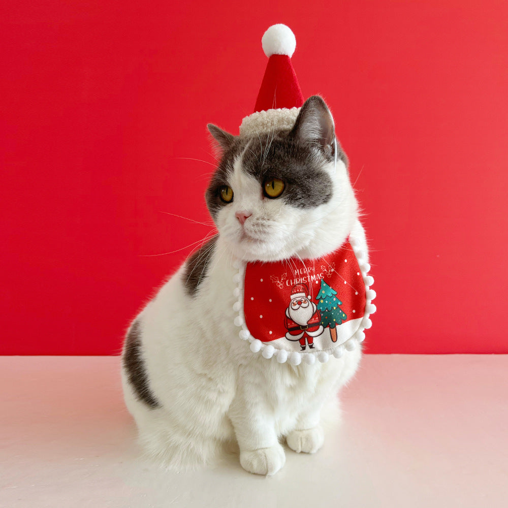 Pet Christmas Dress up, Cat Scarf, Scarf, Christmas Supplies, Hat Decorations, Dog Cute Set, Scarf