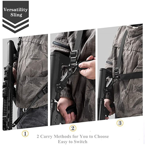 QD Buckle Double point Tactical Nylon MS4 Tactical Gun Rope Slanting Double point Strap Outdoor Real Person CS Training Nylon Gun Strap