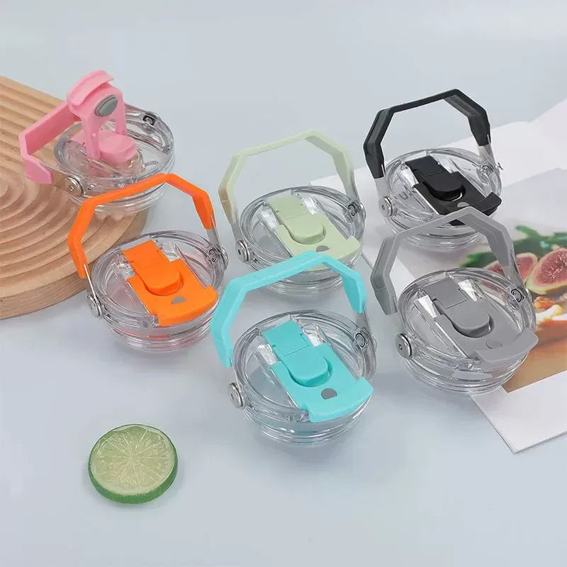 Reusable 30oz Straw Lid - BPA-free, flip cover, dishwasher safe, leak/spill-proof. Stanley tumbler accessory.