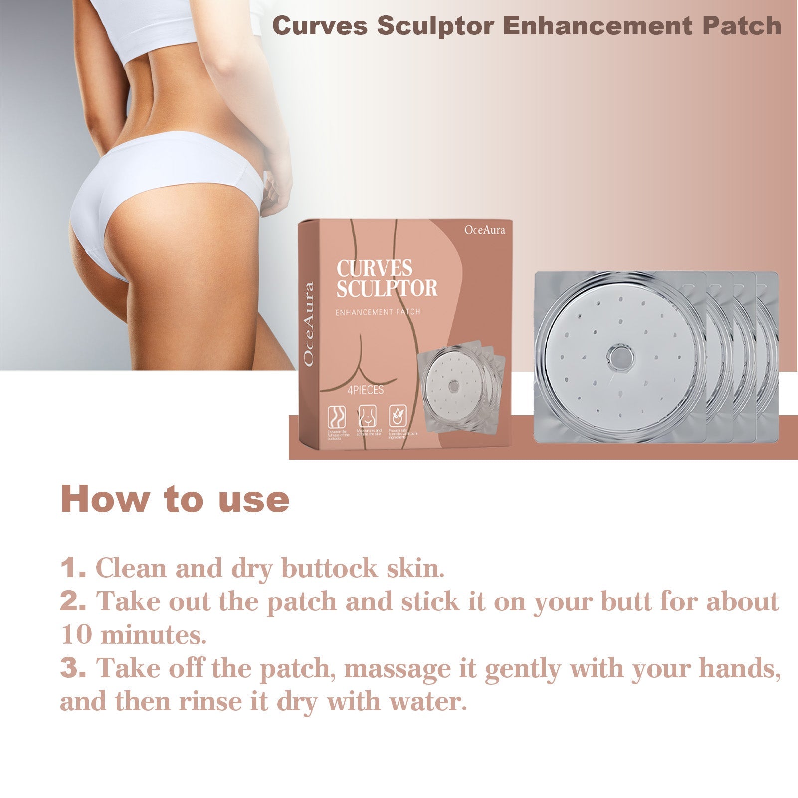 Curves Sculptor Enhancement Patch, Shaping Lift Firming Skin Plump Hip Line Beautiful Buttock Nursing