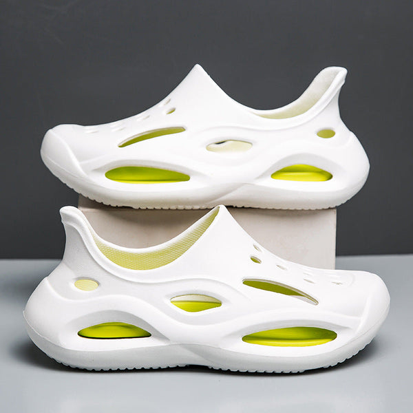 Cave shoes for men summer beach thick soled sandals for men sports and driving dual-use thick soled wear-resistant slippers