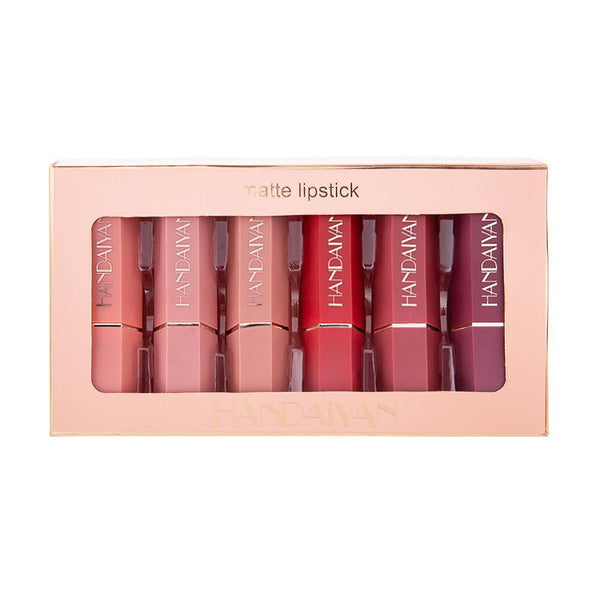 HANDAIYAN Matte Lipstick Gift Box Set of 6 Non-stick Cup Lipstick Lipstick