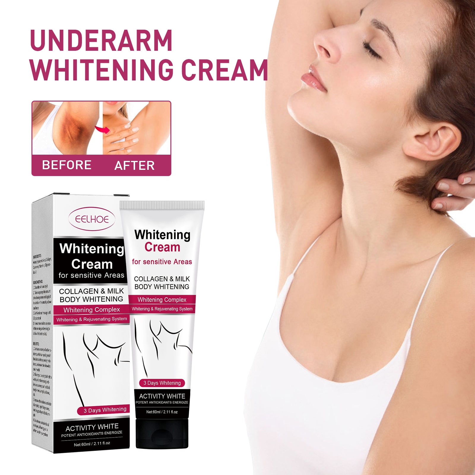 Underarm Whitening Cream Repair Underarm Joints Melanin Moisturizing Skin Whitening Cream