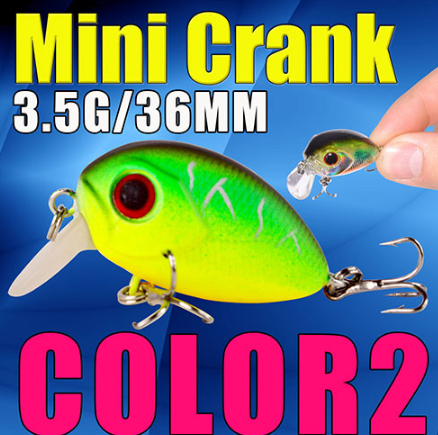 AFISHLURE  36mm 3.5g Crank Bait Hard Plastic Artificial Fishing Lure Fake carp Pesca  Wobbler Leurre Peche  Isca