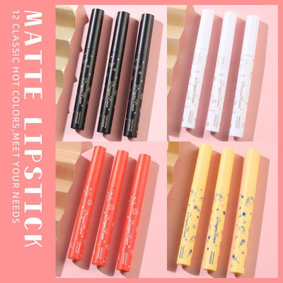 Crayon Lipstick Milk Tea Color Red Bean Paste Color Lip Liner Student Velvet Lipstick Pen Matte Lipstick