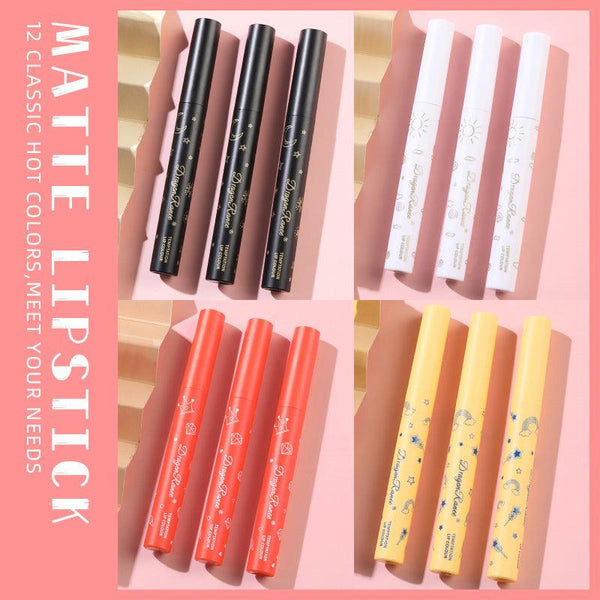 Crayon Lipstick Milk Tea Color Red Bean Paste Color Lip Liner Student Velvet Lipstick Pen Matte Lipstick