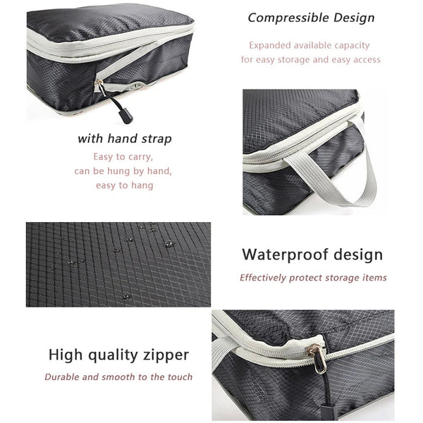 Travel compression packing cubes – ultralight, expandable, for luggage organization