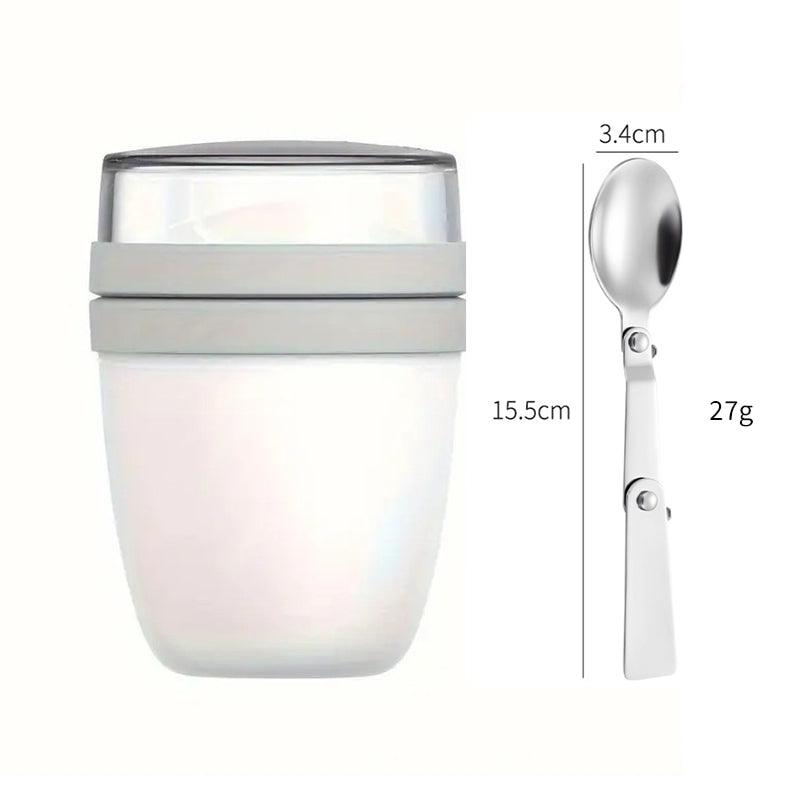 Portable Yogurt Cereal Cups with Lids. Ideal for Overnight Oats, DIY Salads & Parfaits. Great for Breakfast or Lunch