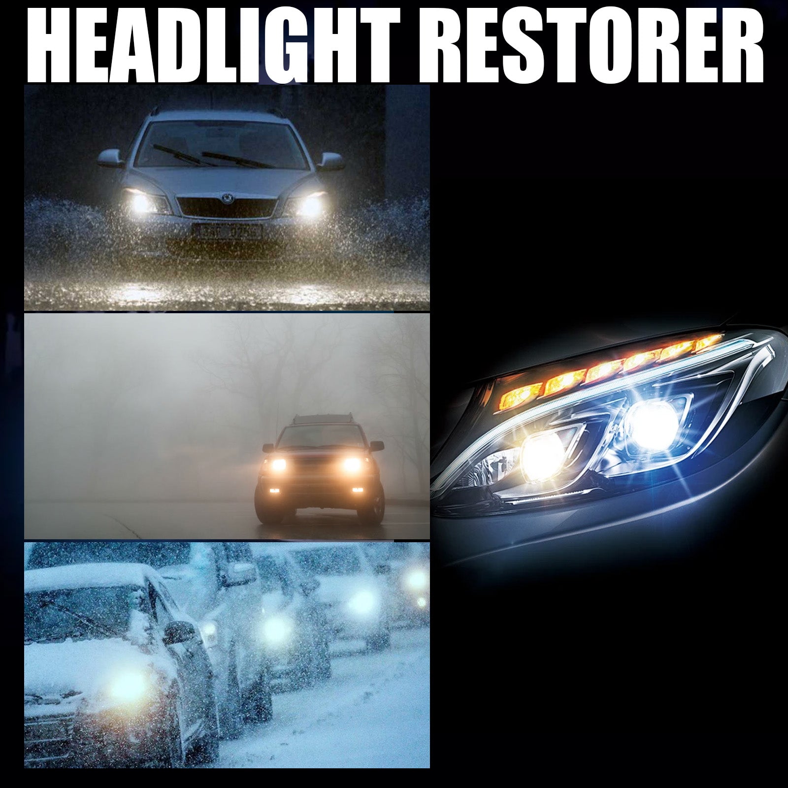 Headlight Restorer, Car Headlight Scratch Repair Refurbishment Maintenance Brightening Coating Polishing Fluid