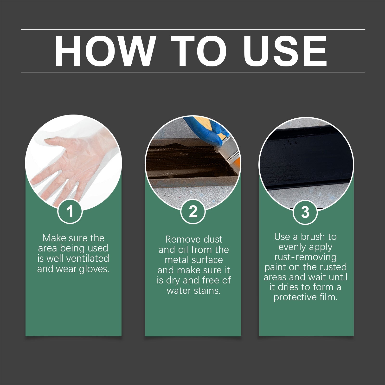 Metal Rust Removal Paint Metal Surface Rust Prevention Durable Protection Rust Quick Dry Rust Removal Paint