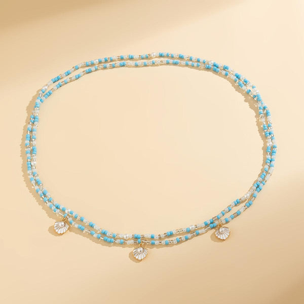 Beach Pearl Fan Shell Rice Bead Waist Chain Waist Chain Sexy Bead Body Chain