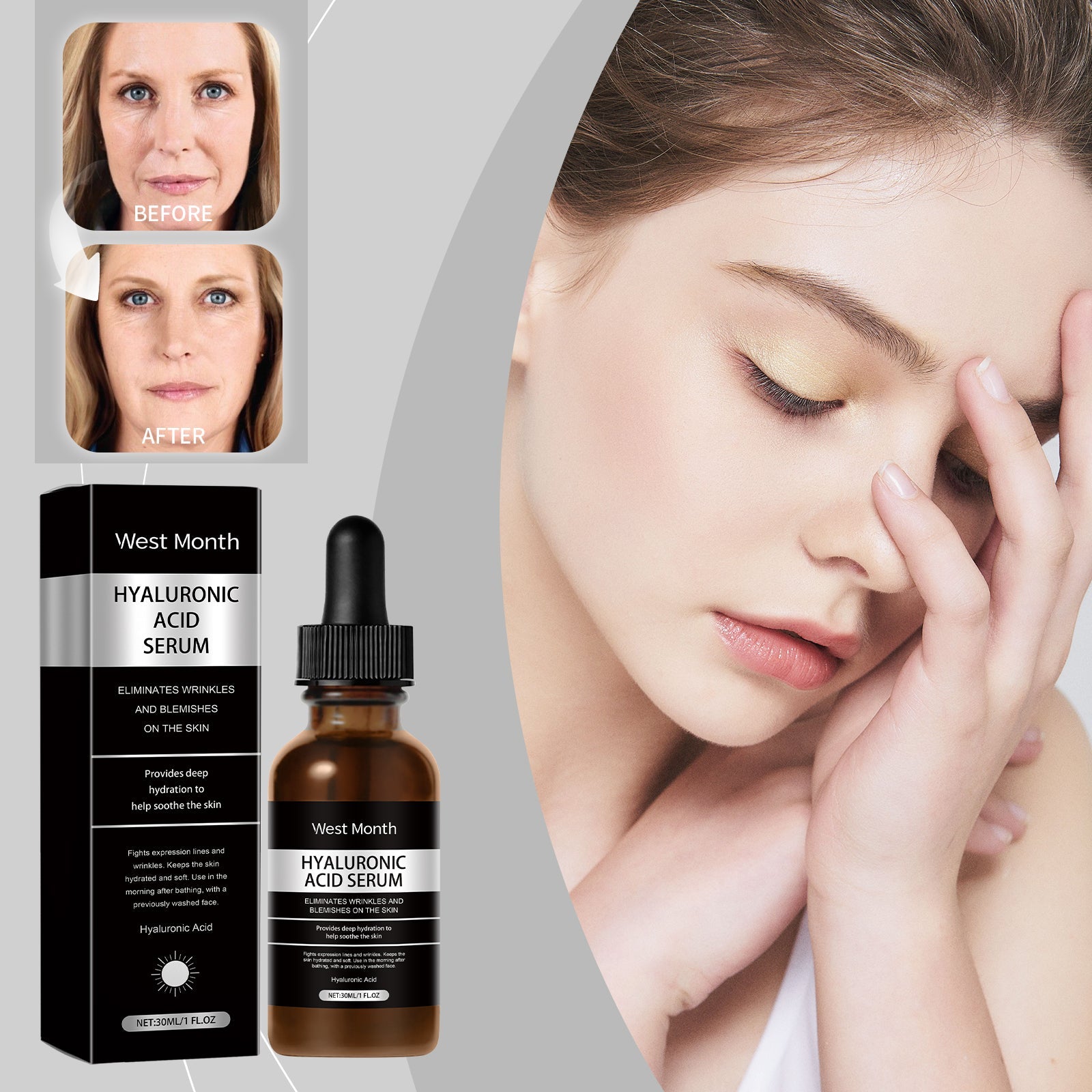 Hyaluronic Acid Facial Essence, Skin Hydrating Care Hydrating Skin Care Essence