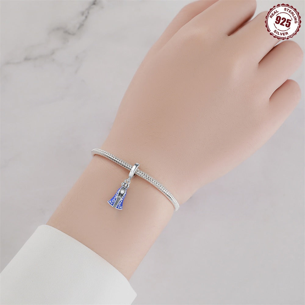 S925 sterling silver pendant beads, religious symbol, Virgin Mary pendant suitable for Pan family bead bracelet